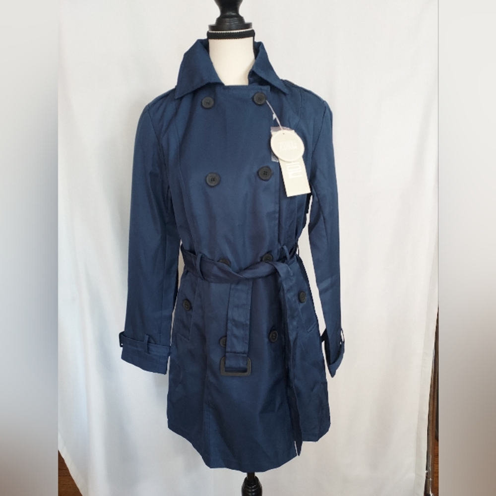 ZSHOW Trendy Blue Fall Trench NWT Coat Size M